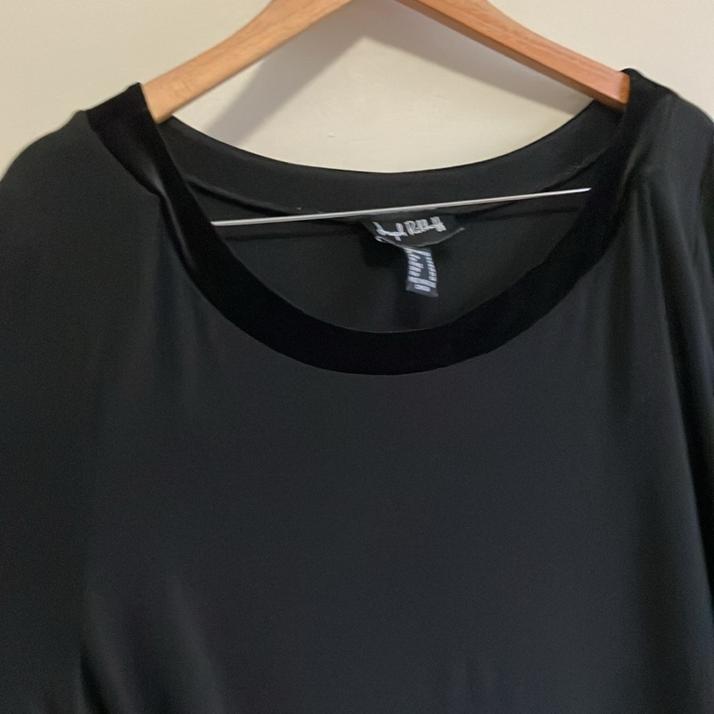 Joseph Ribkoff black asymmetrical tunic with velour trim size 20 - Picture 3 of 8